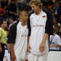 Nowitzki und Greene im Gespräch