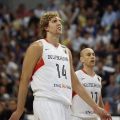 Dirk Nowitzki in Trikot der Deutschen Basketball Nationalmannschaft
